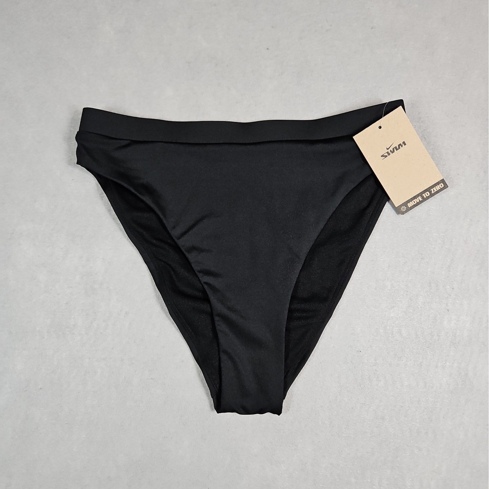 Nike Swim Womens Black High Waist Bikini Bottom Size Small NWT